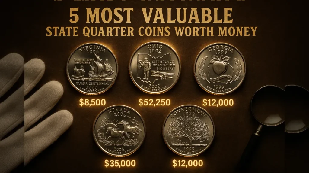 5 Most Valuable State Quarter Coins Worth Money